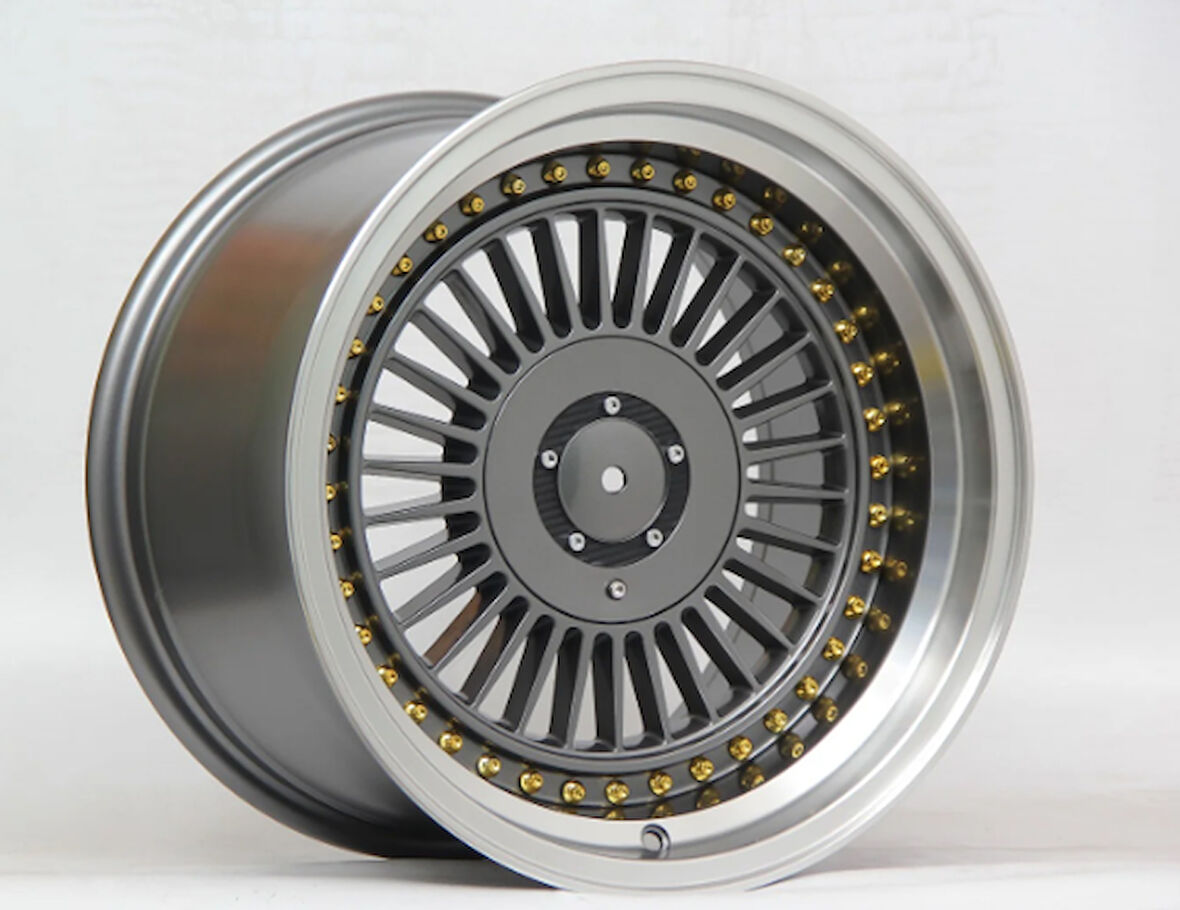 4*100*16 4*108*16*10.0 CH73.1 GUNMETAL LIP POLISH GOLD RIVES
