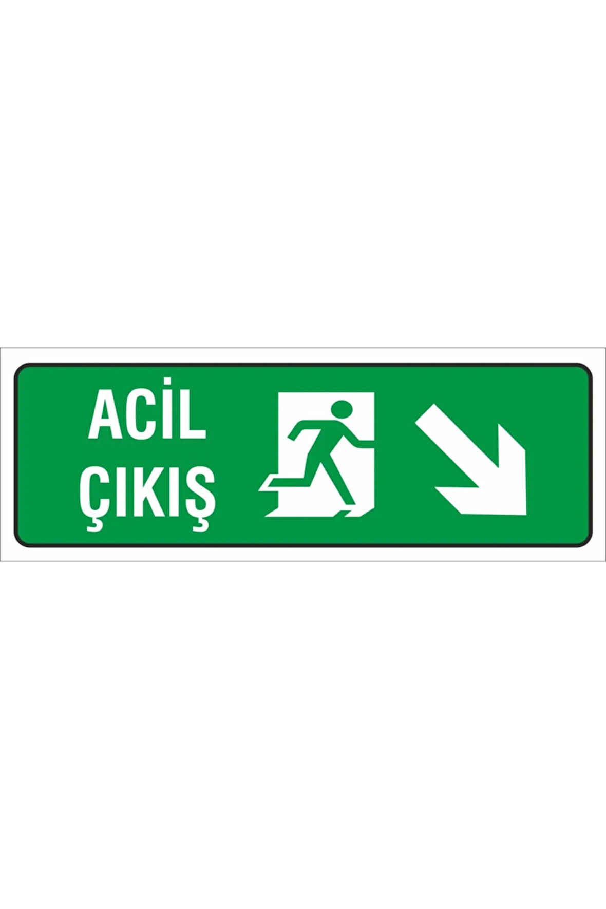 Iş Güvenliği Uyarı Levhası ( Acil Çıkış Sağ Alt ) 12x34 Cm. (FD-1234-004)
