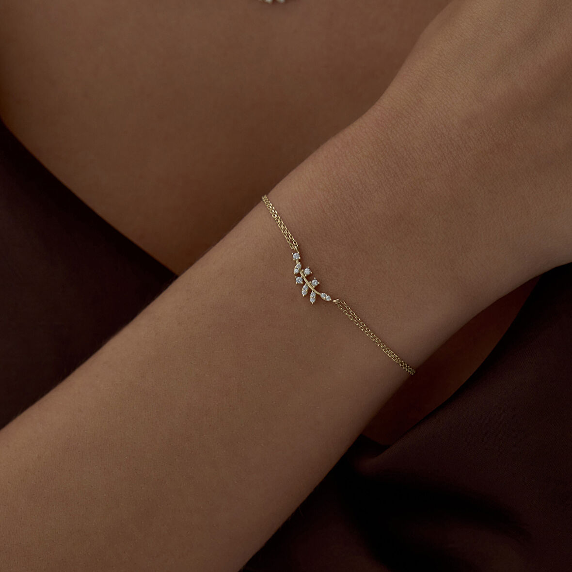 Taşlı Zeytin Dalı Bileklik