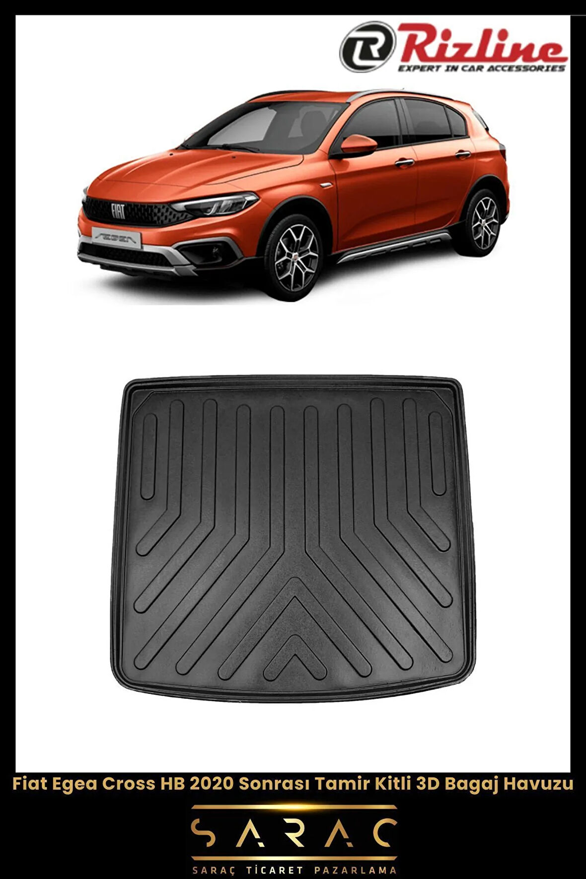 Rizline Fiat Egea Cross HB 2022 Model Tamir Kitli 3D Bagaj Havuzu