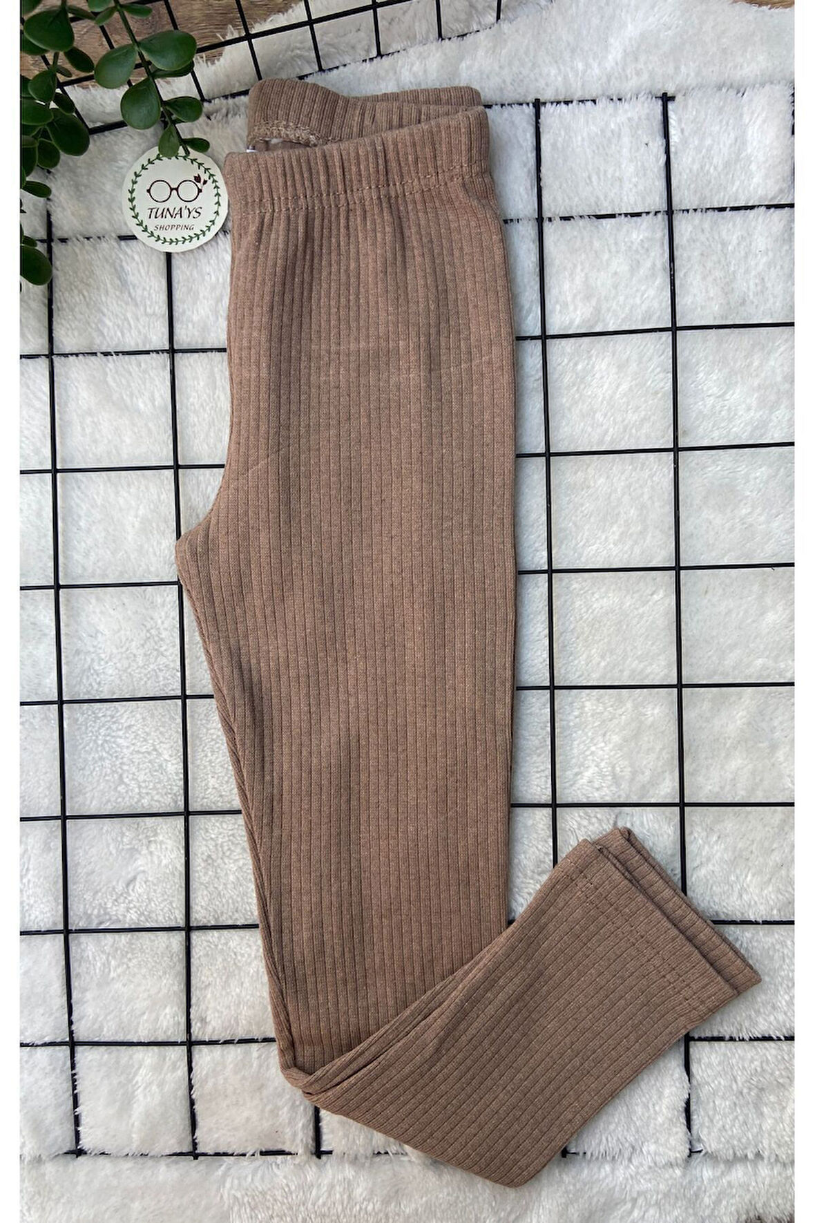 Fitilli Şardonlu Likralı Çocuk Tayt