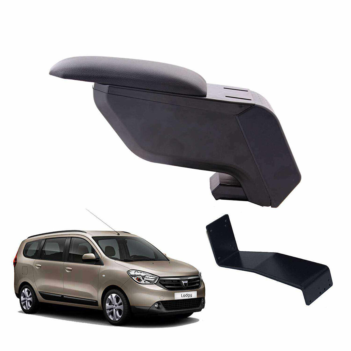 Dacia Lodgy 2021 Delmesiz Çelik Ayaklı Siyah Kolçak Kol Dayama
