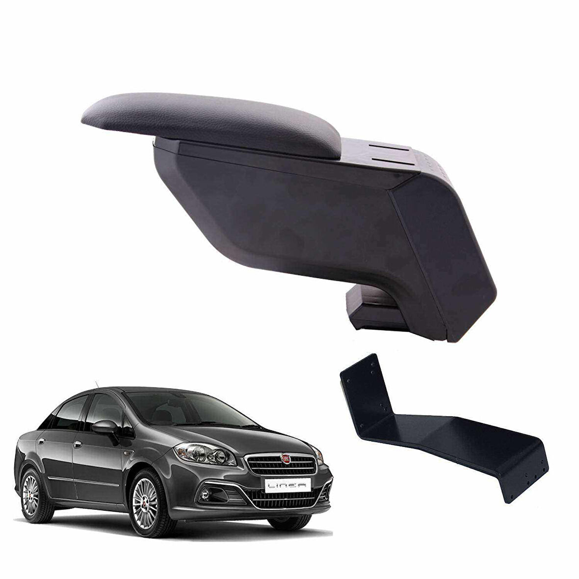 Fiat Linea 2012 Delmesiz Çelik Ayaklı Siyah Kolçak Kol Dayama