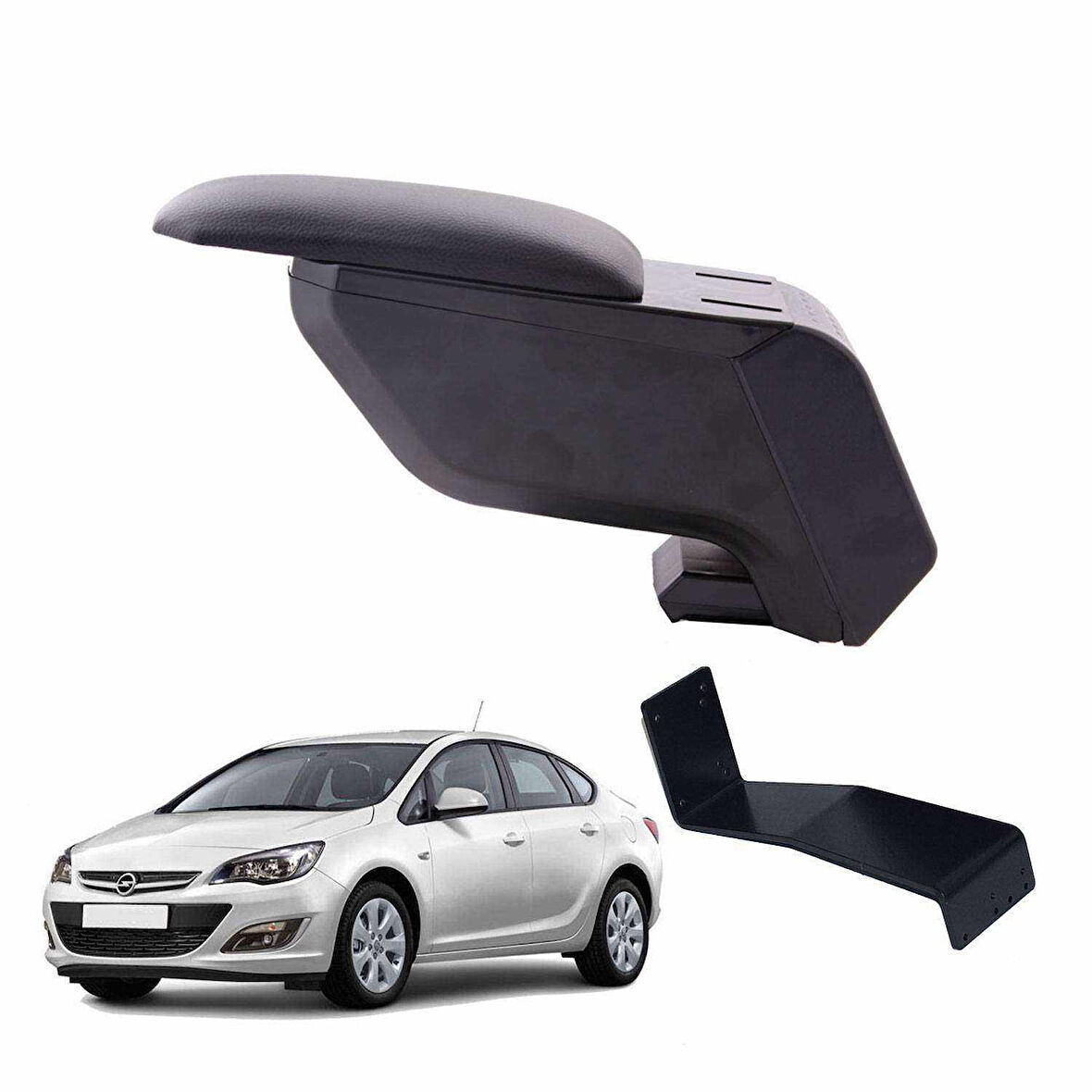 Opel Astra J 2011 Sedan Delmesiz Çelik Ayaklı Siyah Kolçak Kol Dayama