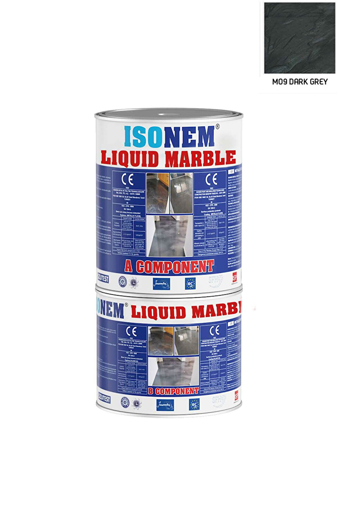 Isonem Liquid Marble Sıvı Mermer 1 kg  M09 DARK GREY