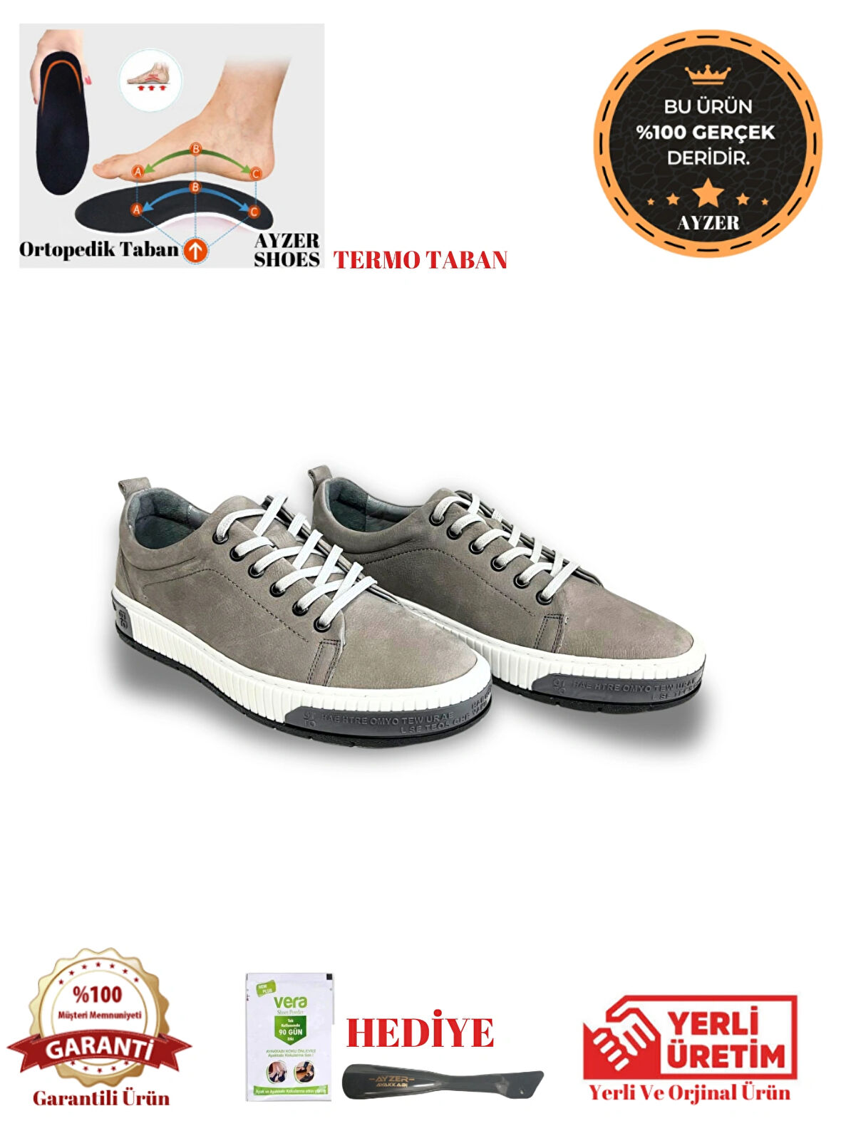 AYZER %100 HAKİKİ DERİ TERMO TABAN AYAKKABI