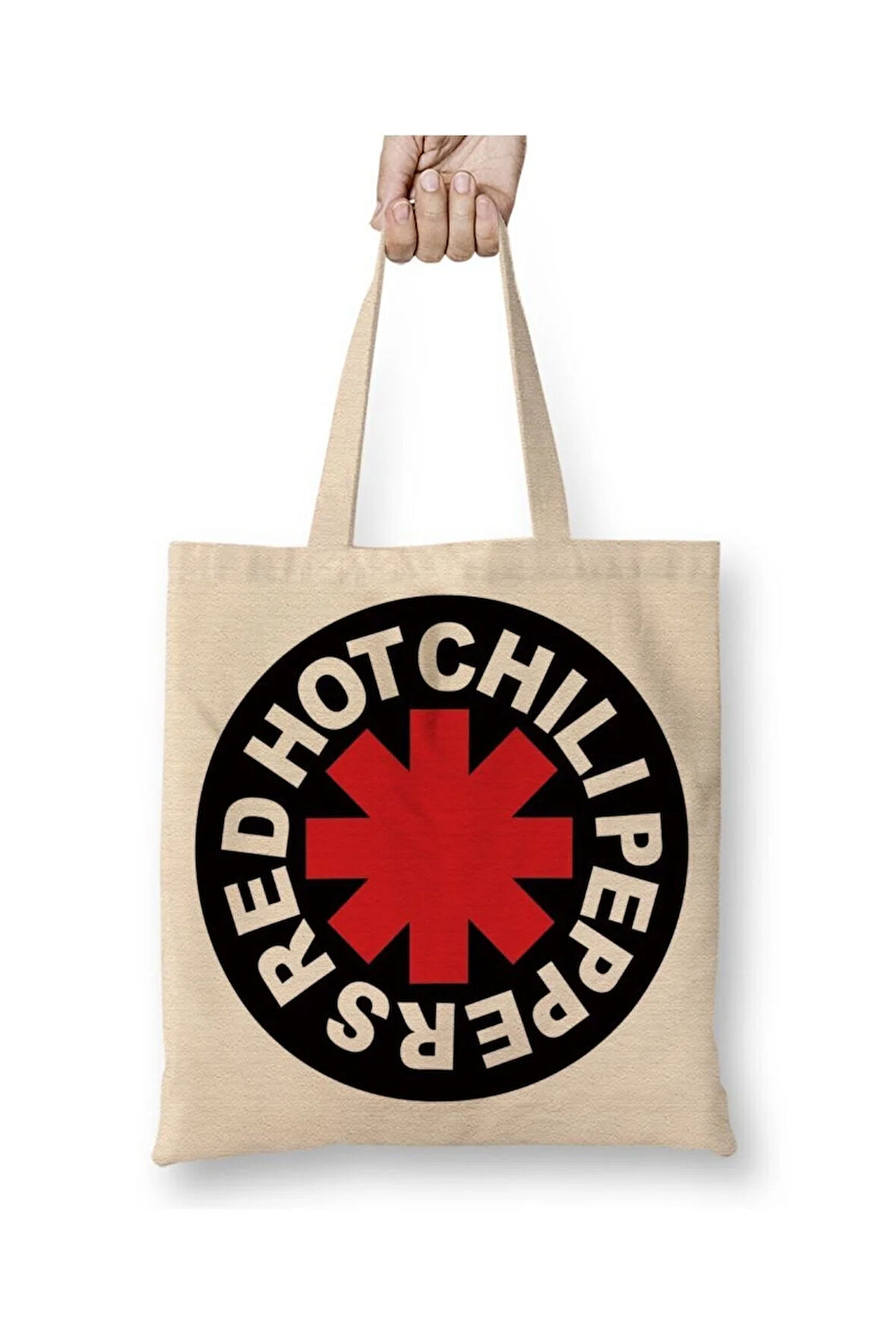 Red Hot Chili Peppers Beyaz Bez Çanta Uzun Saplı Alışveriş Çantası Plaj Çantası