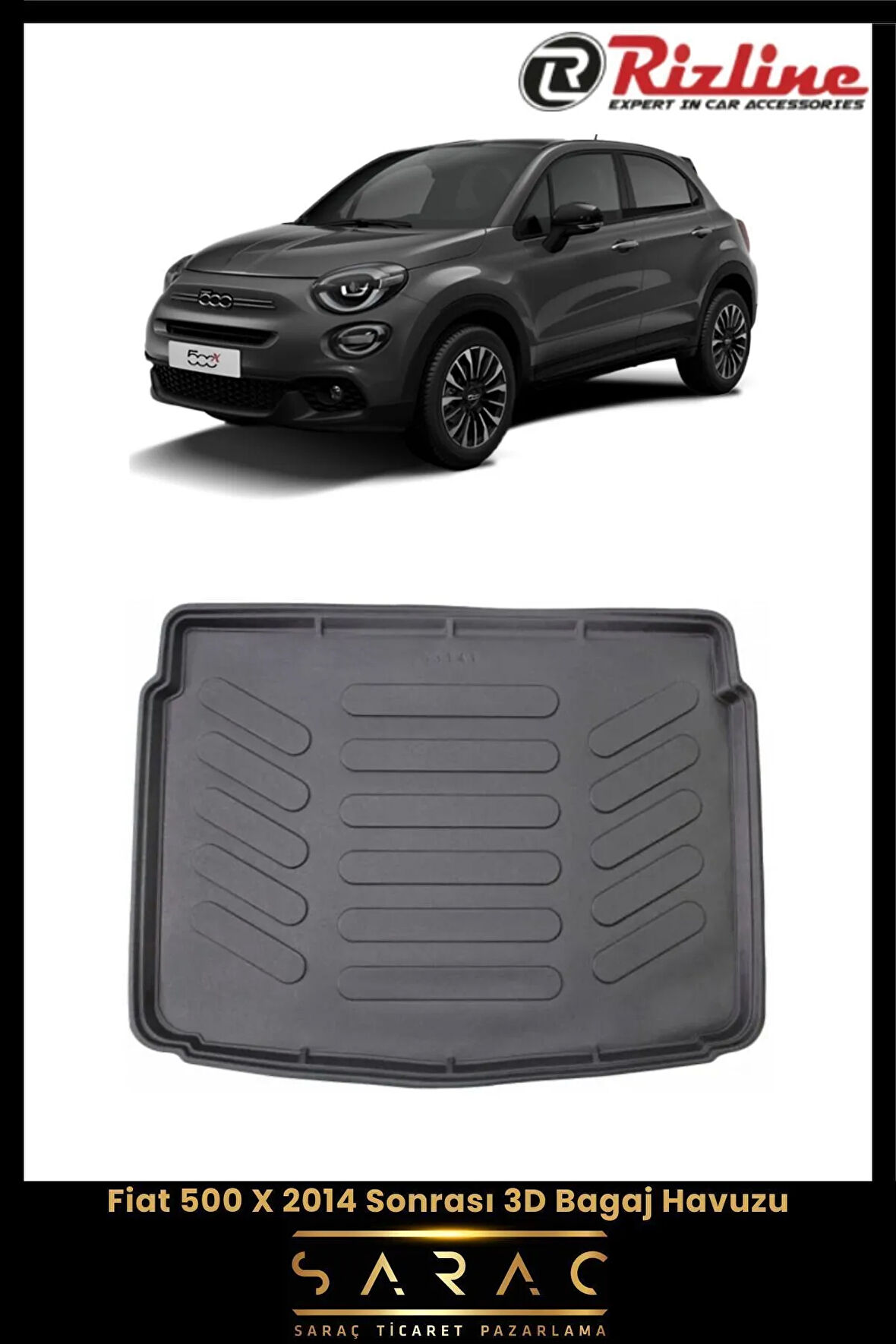 Rizline Fiat 500X 2023 Model Alt 3D Bagaj Havuzu