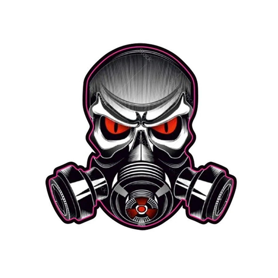 Gogo 60x60mm Gaz Maske Sticker