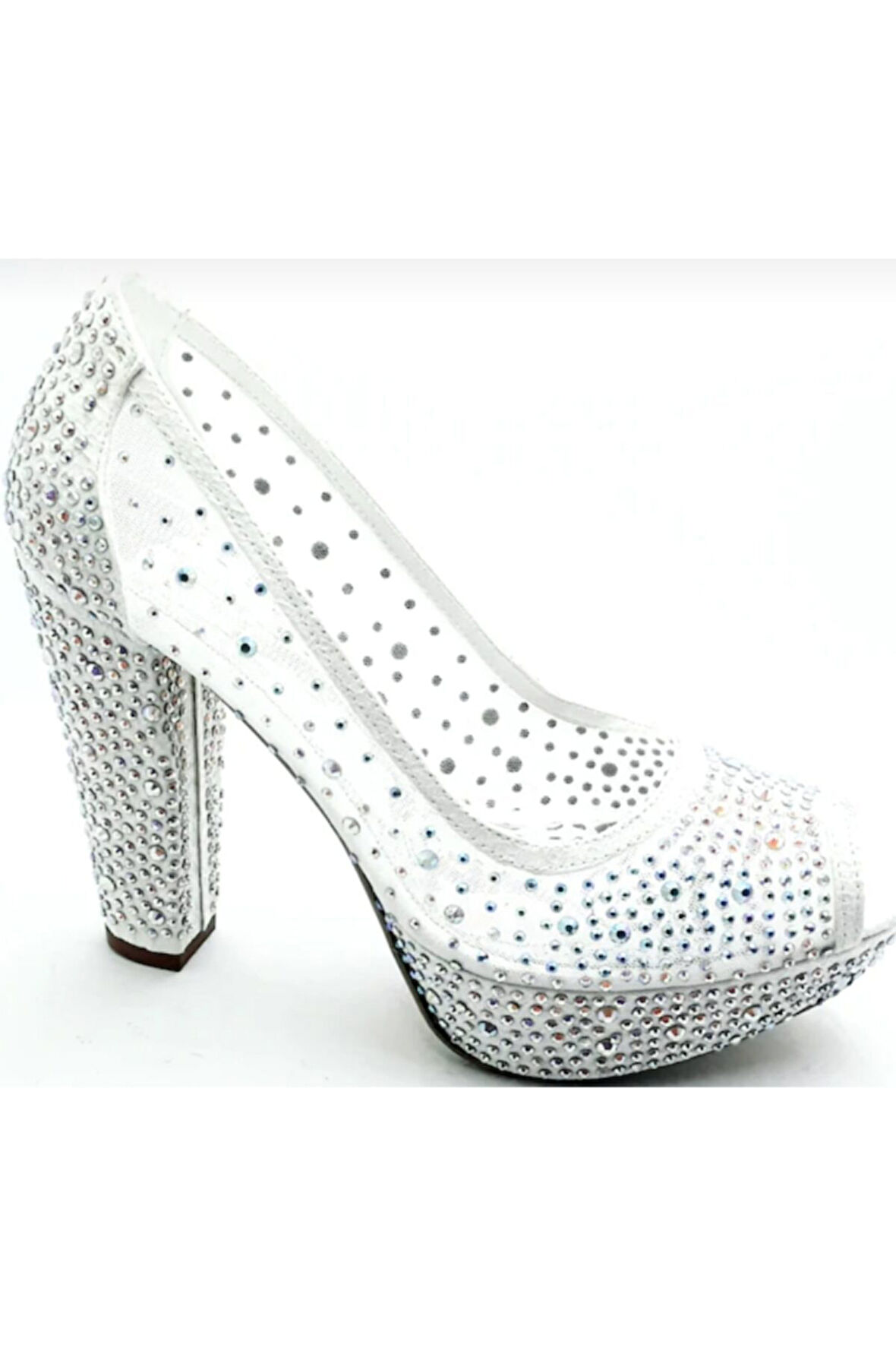 Kadın Sedef Taşlı Abiye Topuklu Ayakkabı 586398