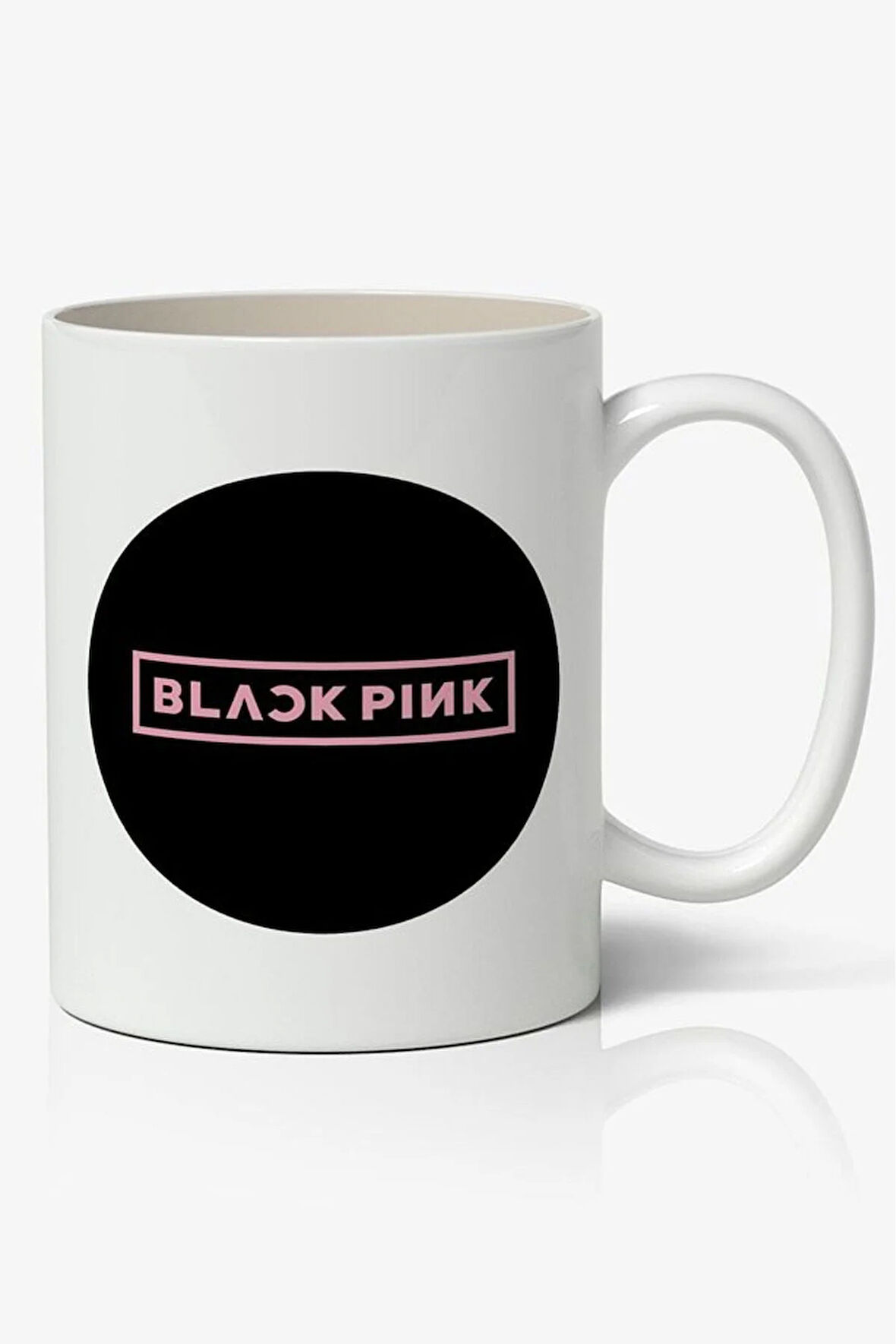 Black Pink Logolu Beyaz Anime Kupa Bardak Sevgiliye Arkadaşa Hediye
