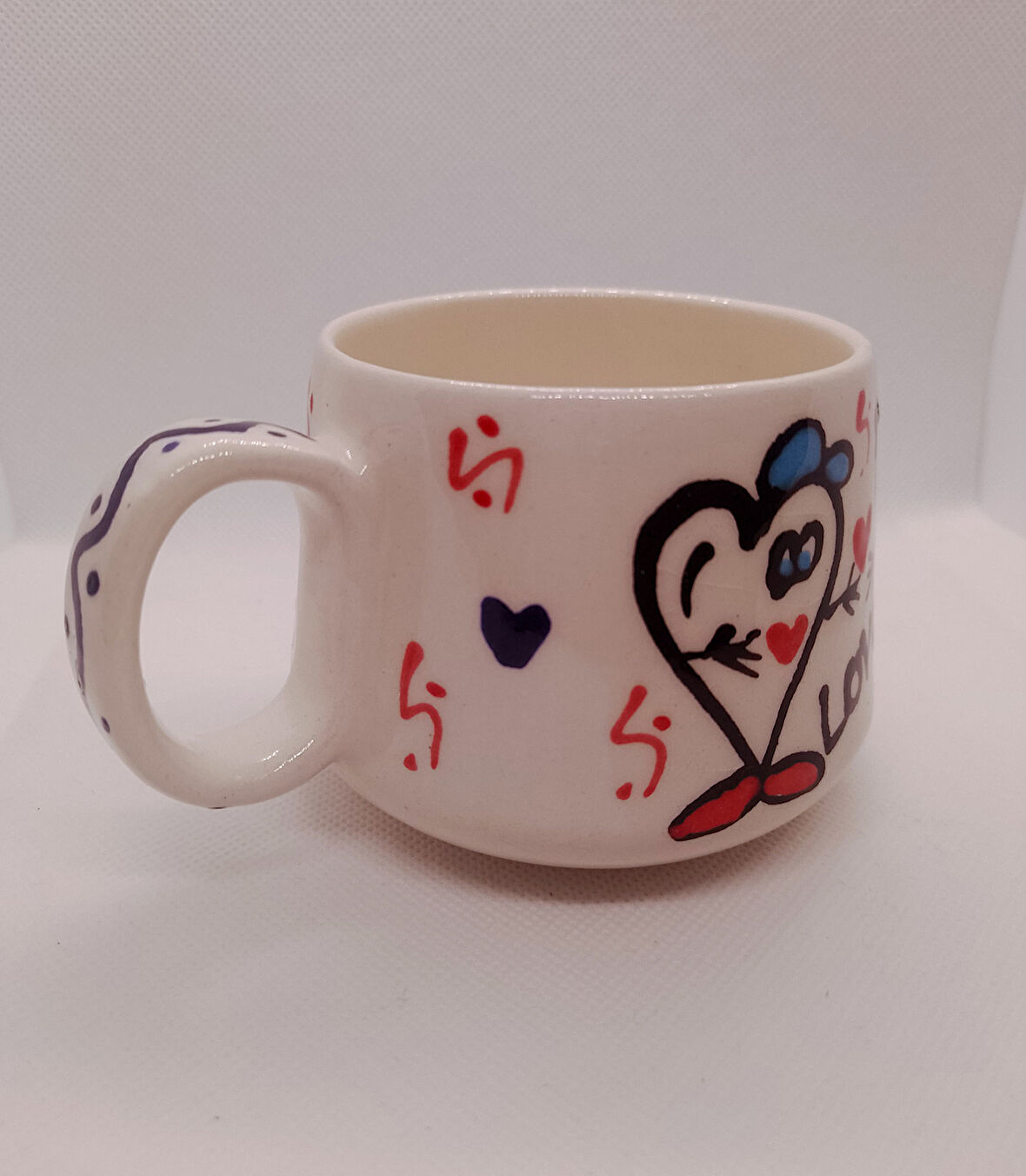 Love Yazılı El Yapımı Seramik Mug Kupa Sevgiliye Kupa