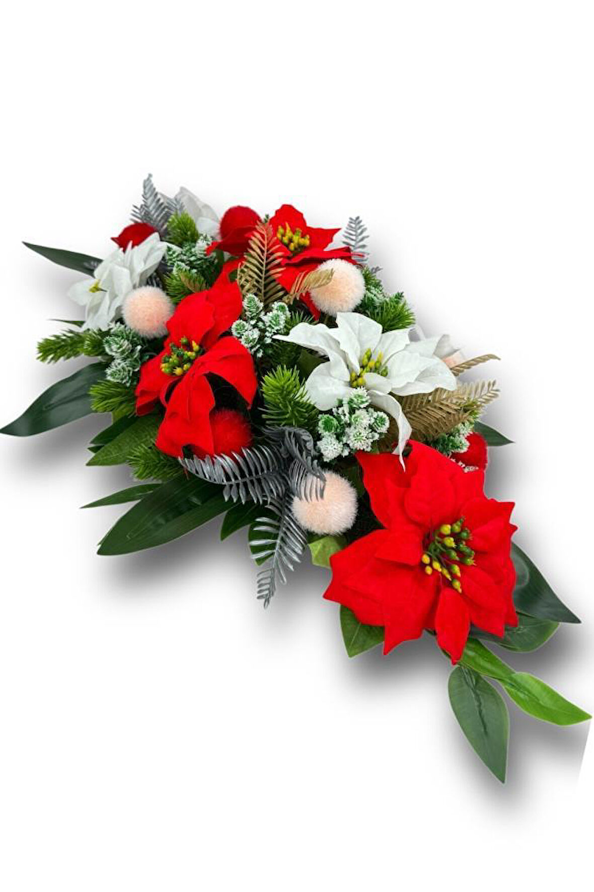 Yapay Çiçek Yemek Masası Çiçeği Atatürk Çiçekli Yılbaşı Masa Çiçeği 70*35