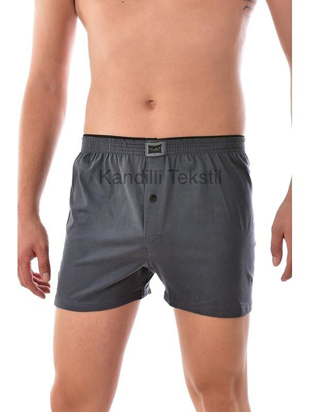 4 Lü Tutku Erkek Penye Boxer Düğmeli Battal 0117