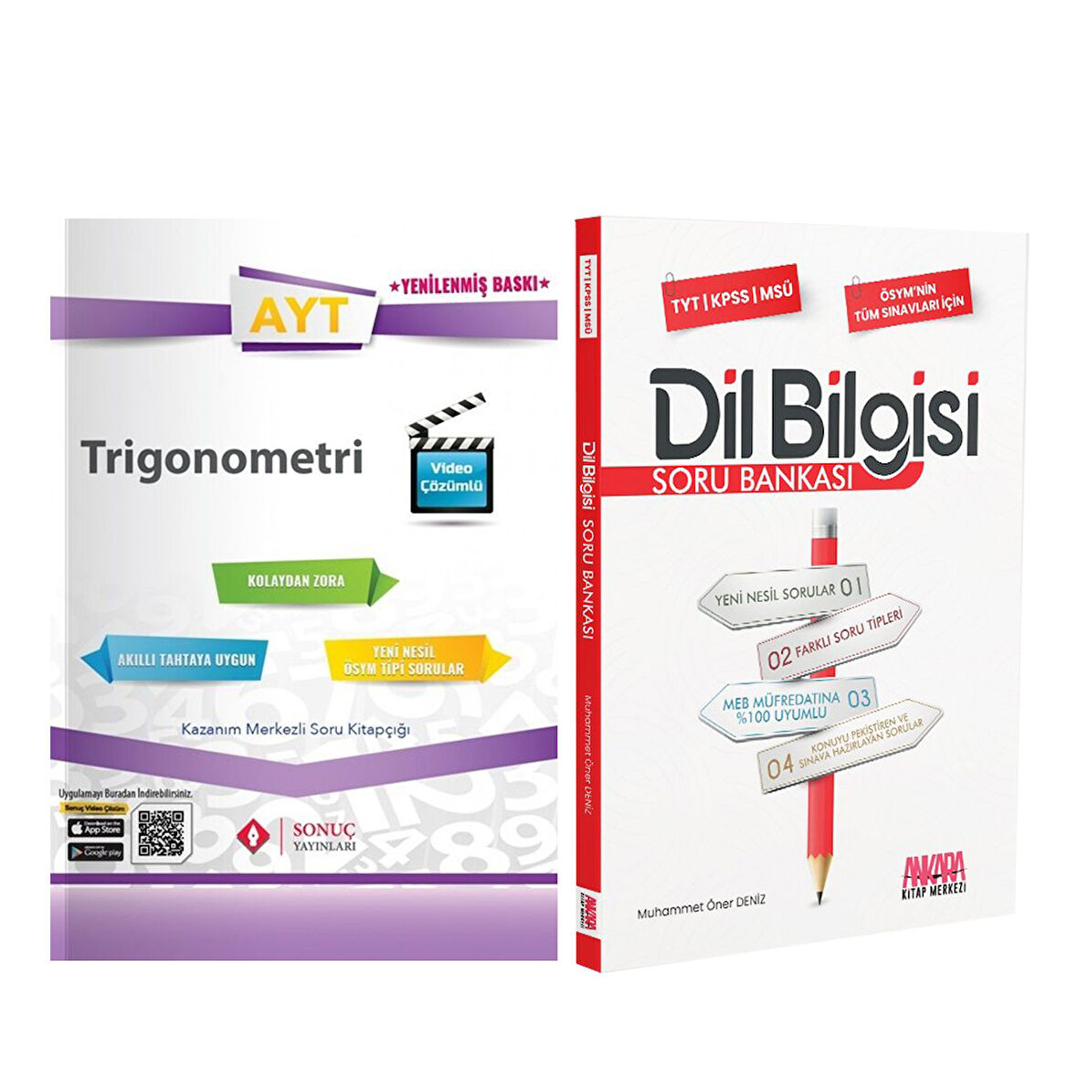 Sonuç Yayınları AYT Trigonometri ve AKM Dil Bilgisi Soru Bankası Seti 2 Kitap