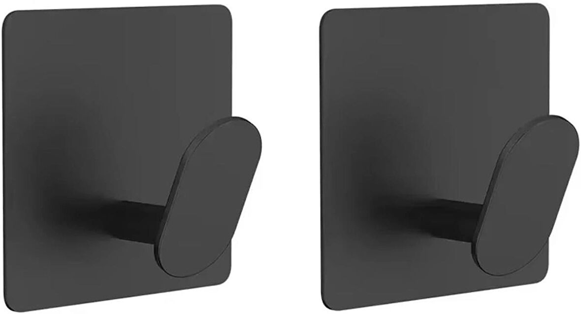 Microcase Yapışkanlı Paslanmaz Çelik Banyo Mutfak Eşya Havlu Vb Metal Askılık - SİYAH AL5180 2 ADET