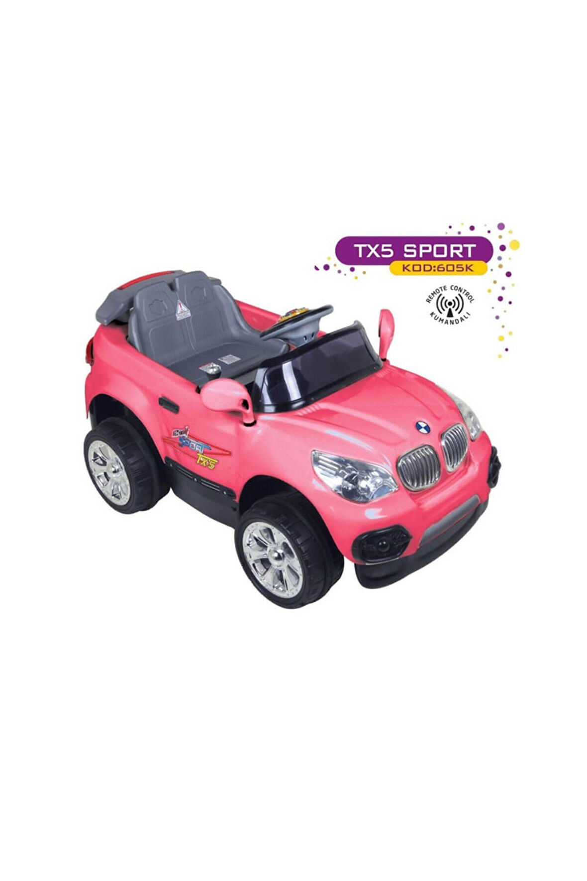 Aliş Tx-5 Sport Uzaktan Kumandalı Akülü Araba 12 Volt Pembe