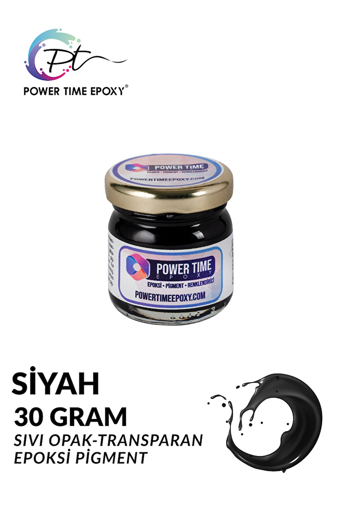 Opak & Transparan Sıvı Pigment Boya / Siyah / Epoksi Için 30 GRAM