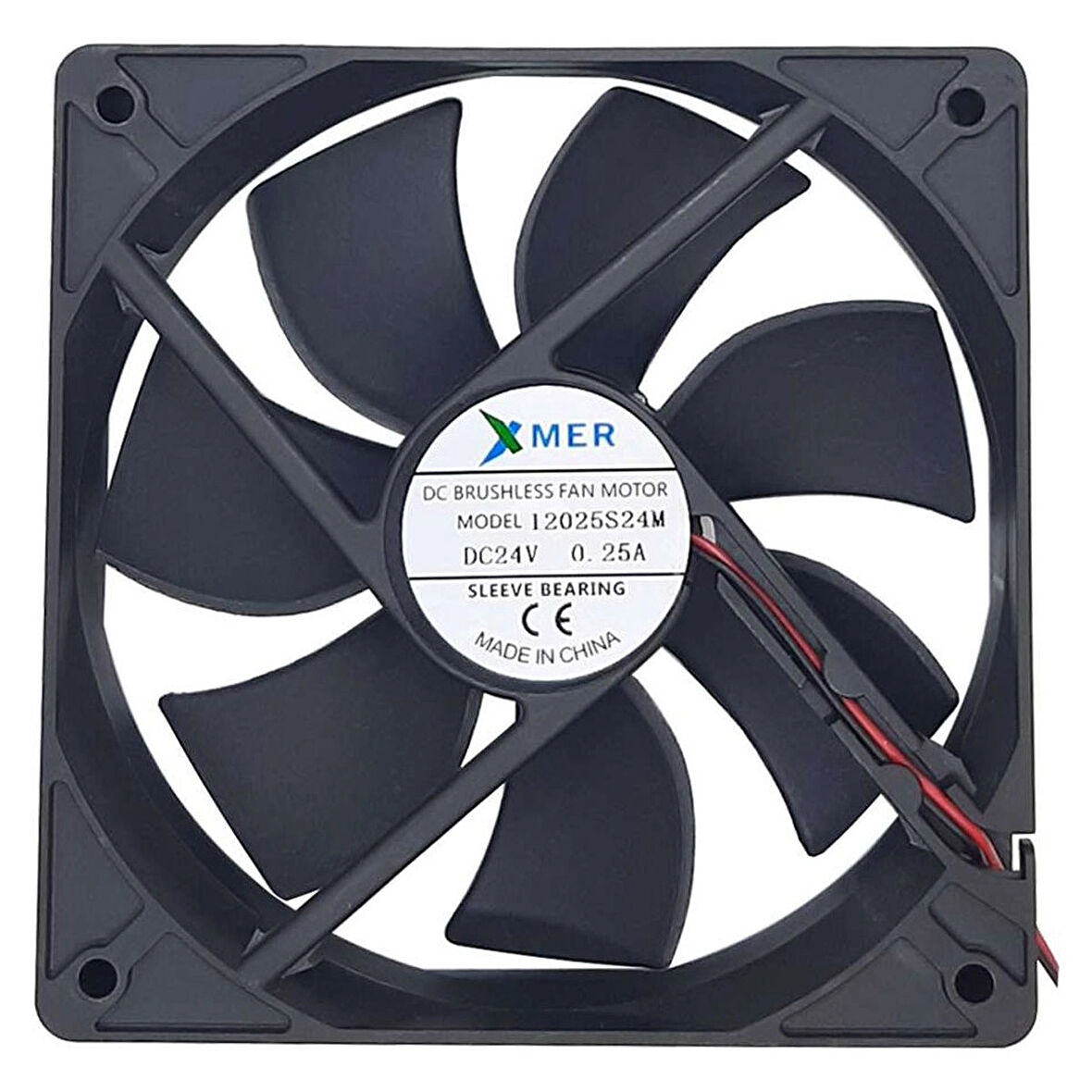 Xmer 120X120X25Mm 24V 0.25A  2 Kablolu Fan