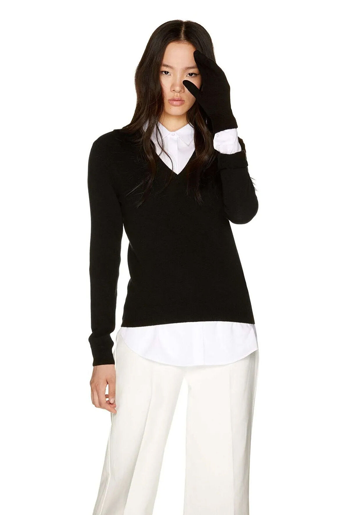 United Colors of Benetton Kadın Siyah Kazak Model Kodu: 123A1002D4488