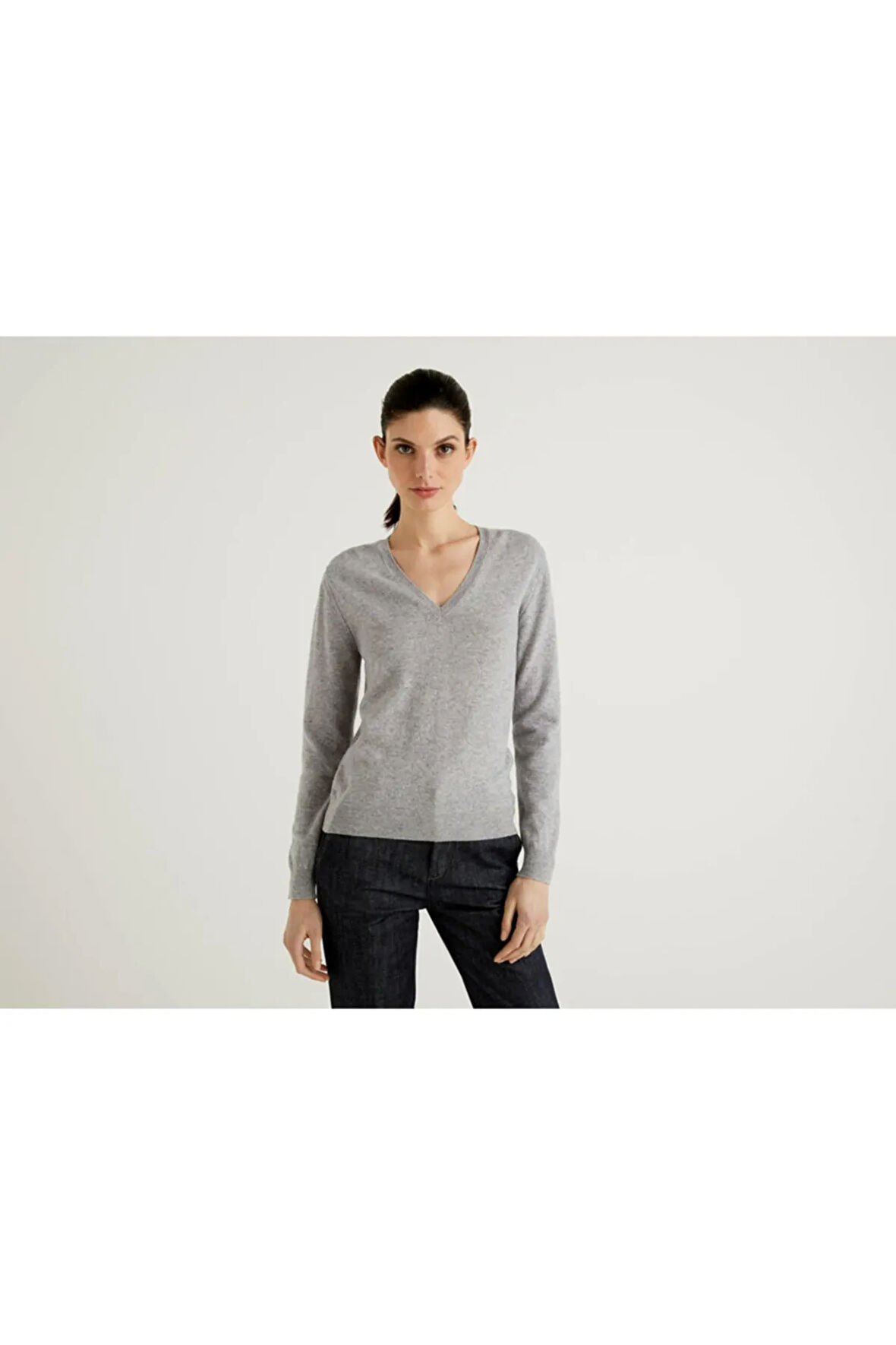 United Colors of Benetton Kadın Gri Kazak Model Kodu: 123A1002D4488