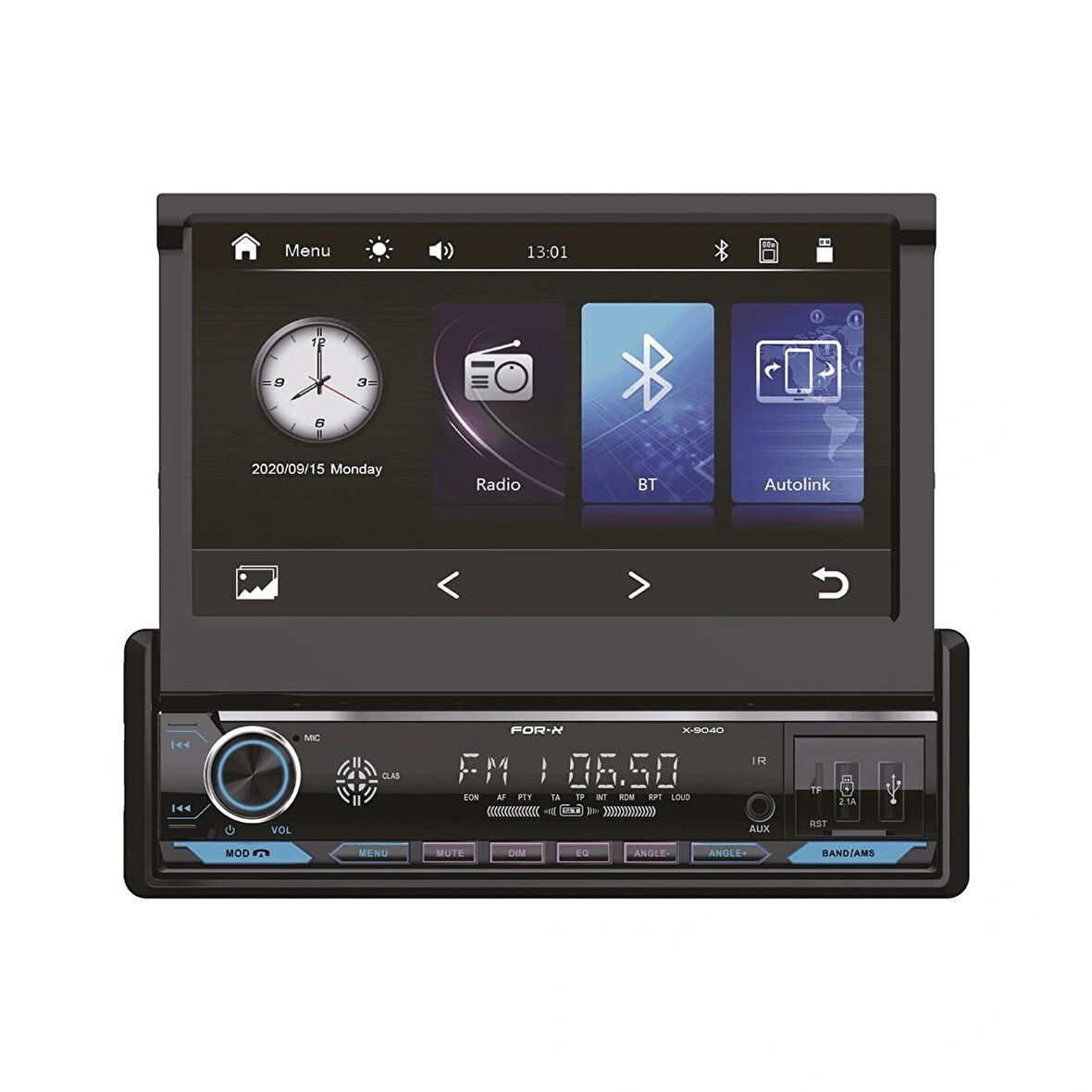 For-X X-9040-7''HD EKRAN-BT-USB-FM-MP3-MP4-MİRRORLİNK-4X60W-KAMERA HEDİYELİ İNDASH TEYP