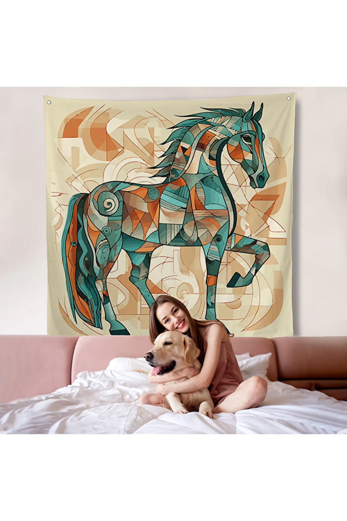 Picasso Tarzı Renkli Duvar Örtüsü-8301