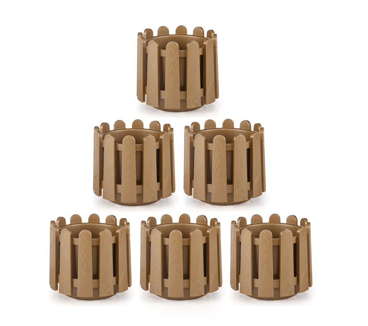 Omnipazar SO-İS02 İstanbul Dekoratif Yuvarlak Saksı 2,6 lt Mocha 6 Adet