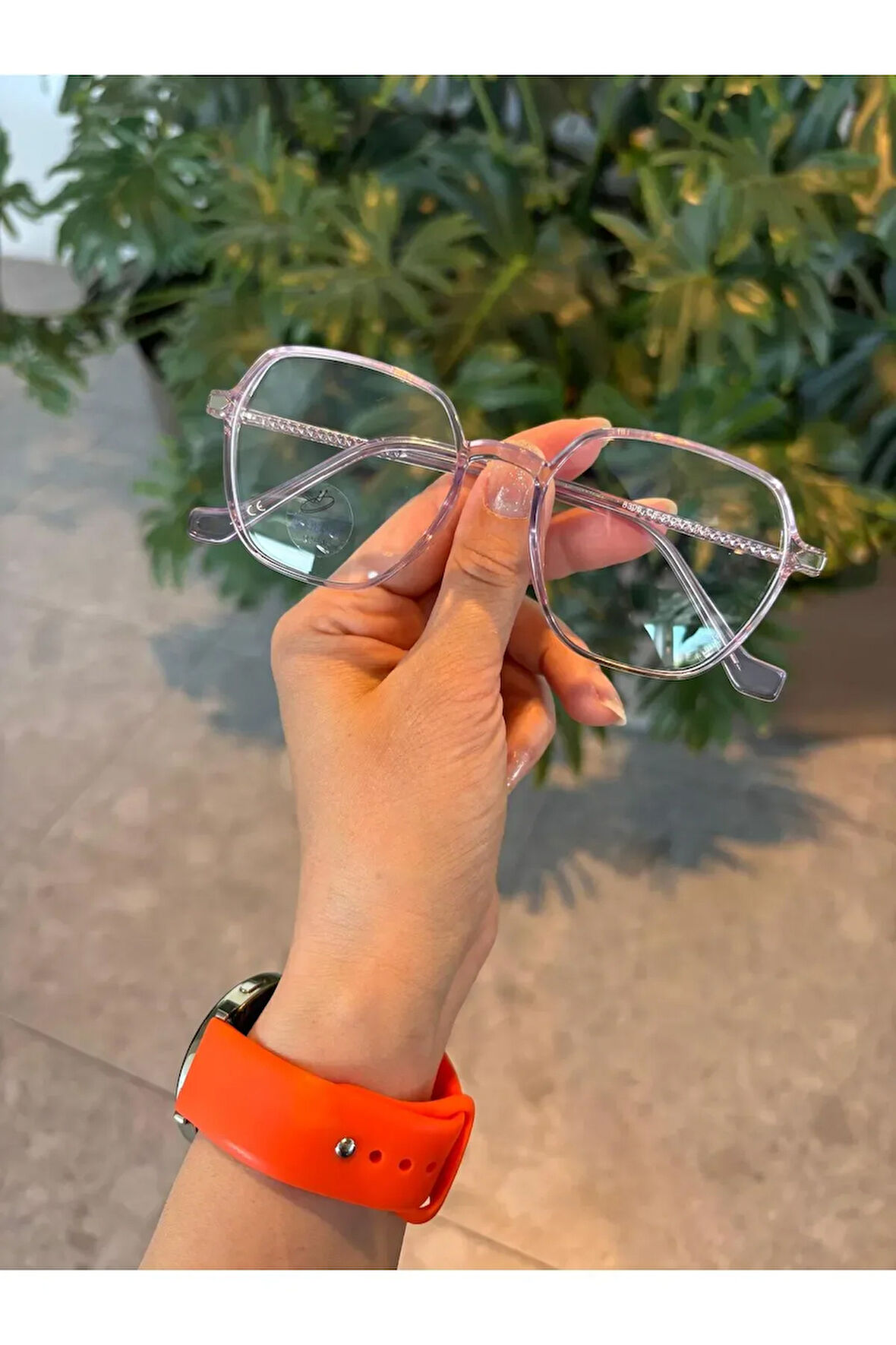 Geometrik Unisex Mor Kadın Erkek Mavi Işıkl Korumalı Hafif Gözlük
