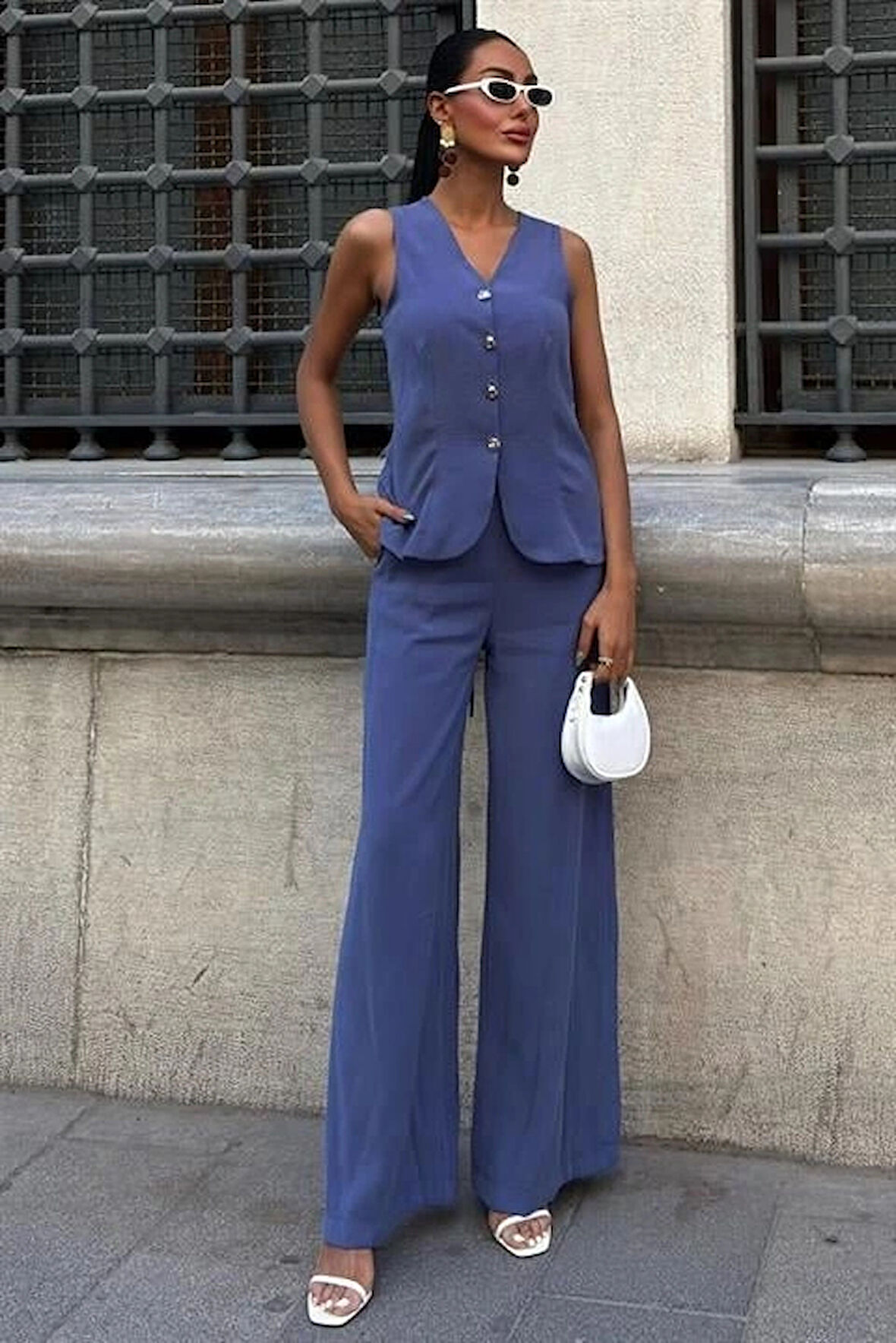 Arkası Bağcıklı Yelek Plazza Pantolon odal Takım 1020208