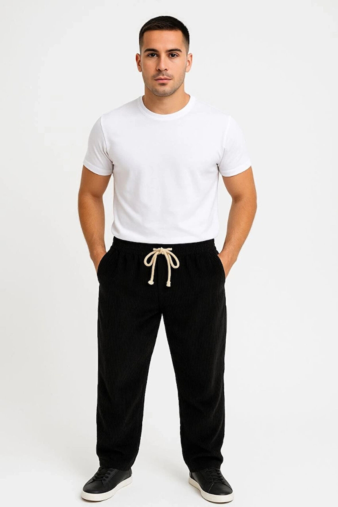 Erkek Fitilli Kadife Cepli Buggy Pantolon Oversize Rahat Kalıp  iyah