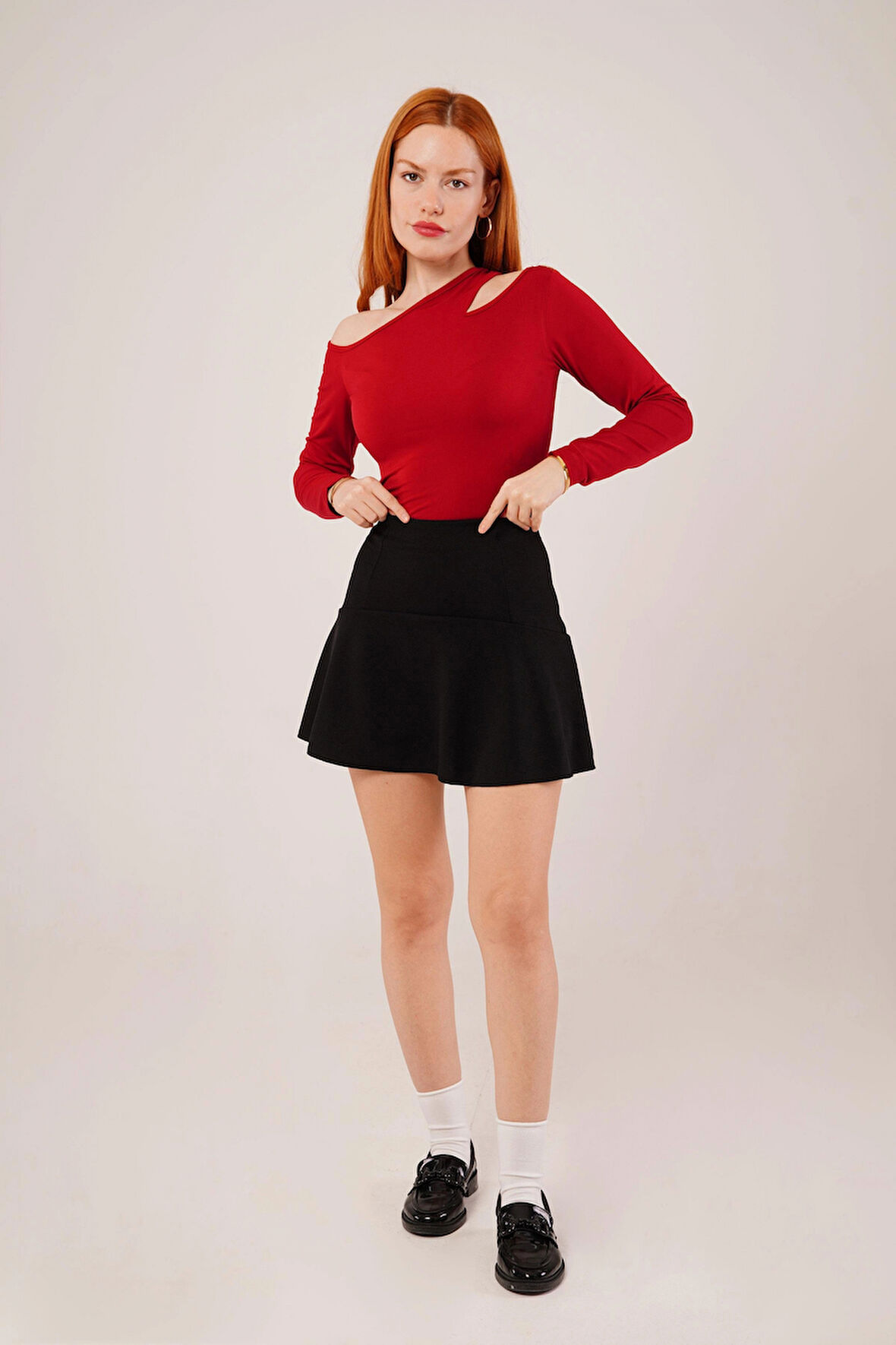 İçi Şortlu iyah Mini Etek