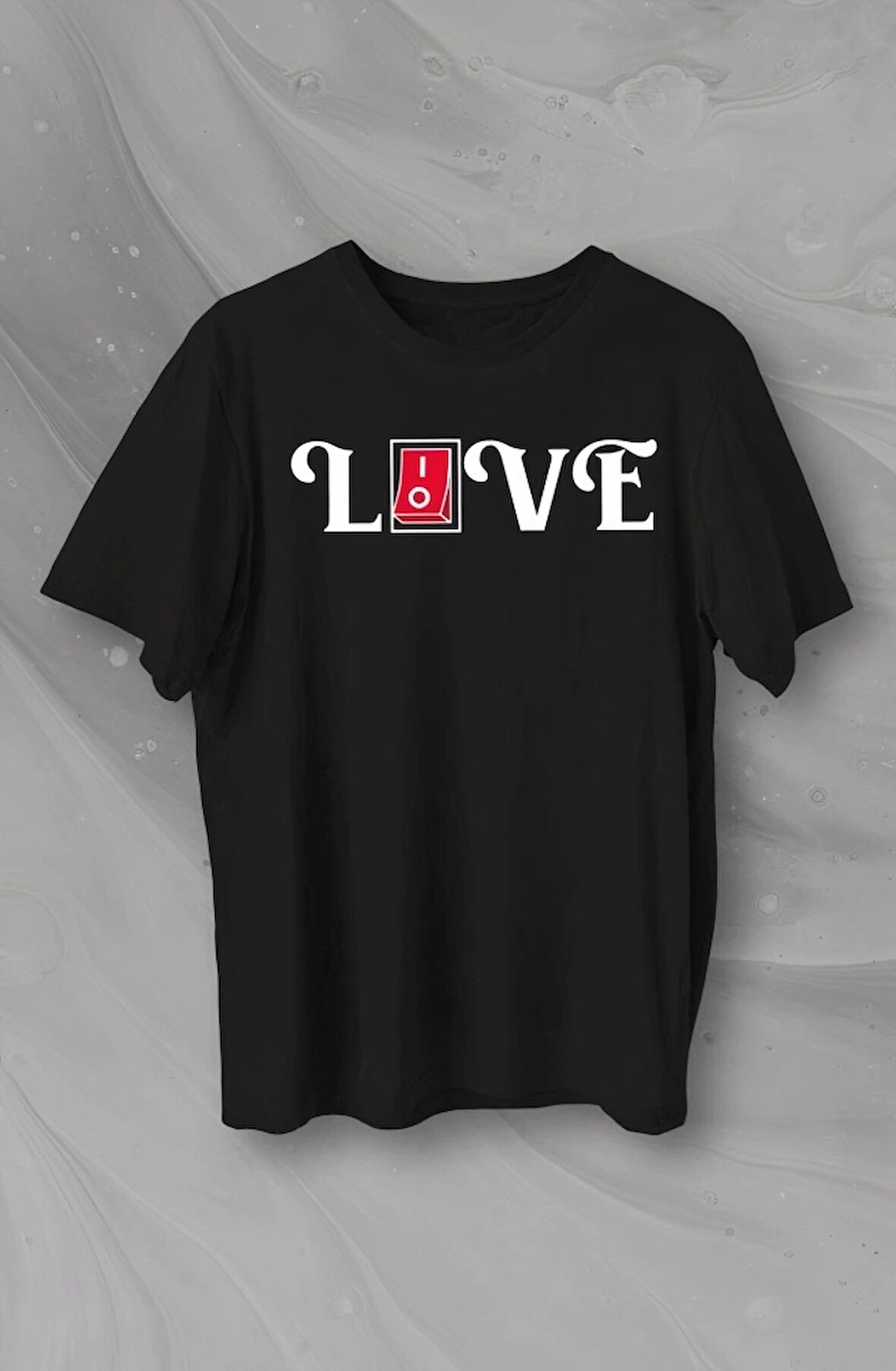 evgililer Günü İçin Özel Tasarım ove Baskılı Tshirt  iyah