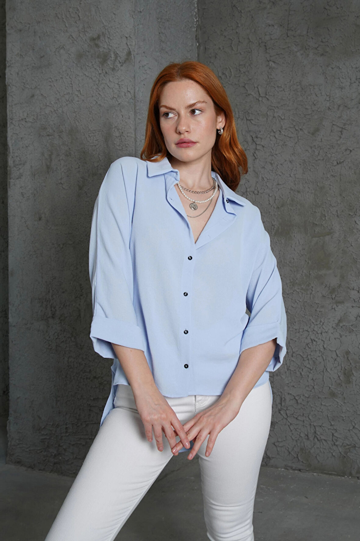 Kol Katlama Detaylı Bebe avi Gömlek