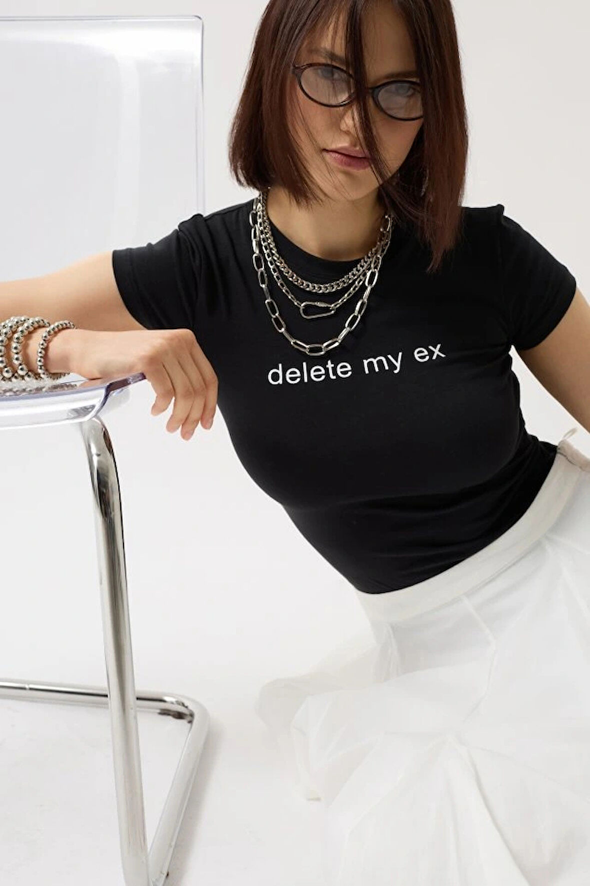 Baskılı Likralı Crop TShirt