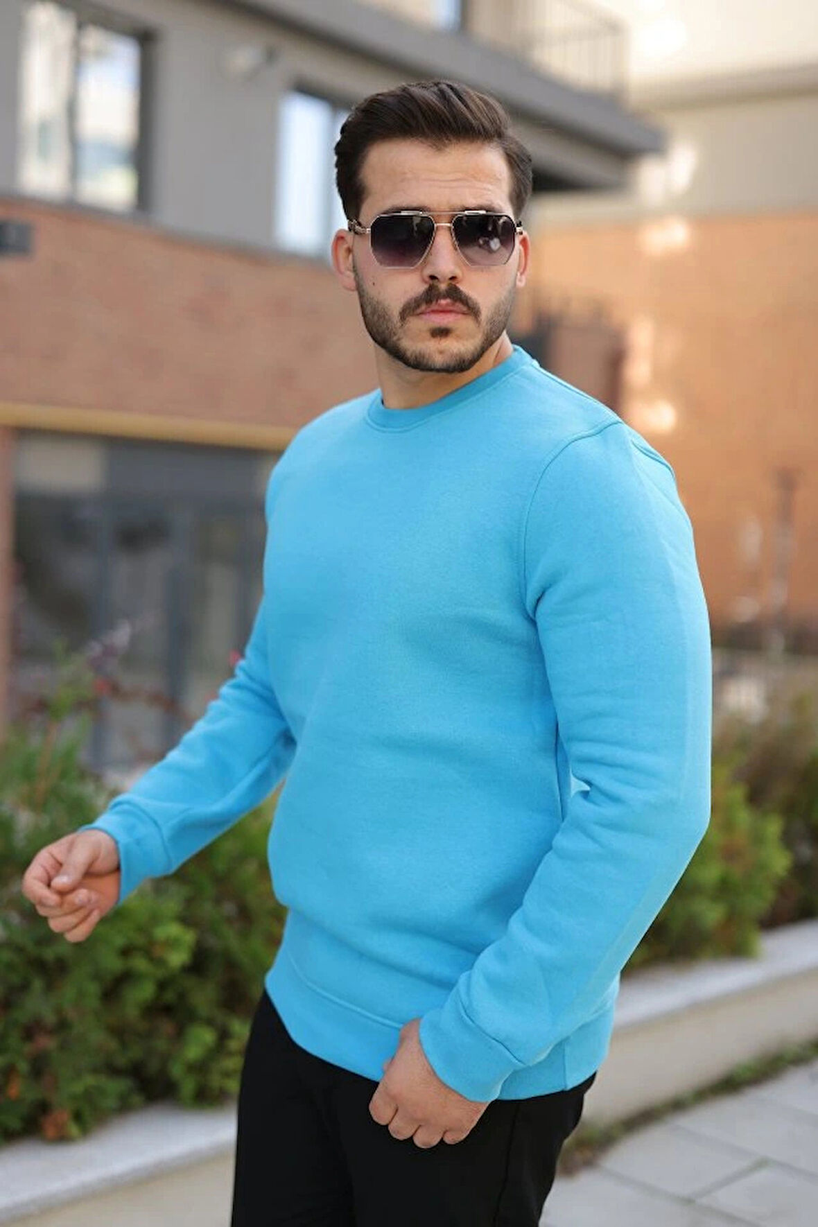 Erkek Üç İplik Şardonlu Sweatshirt