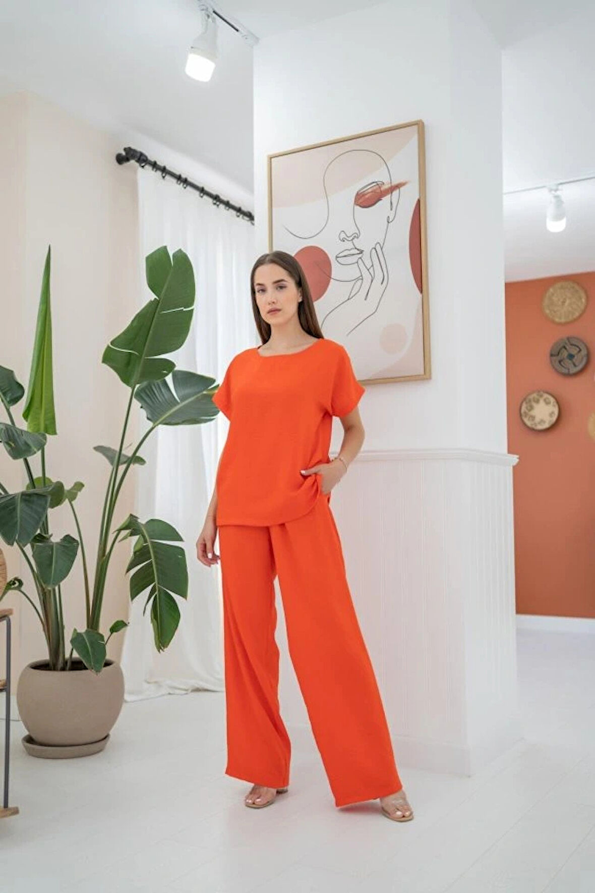 Oranj Thirt Ve Pantolon Takım