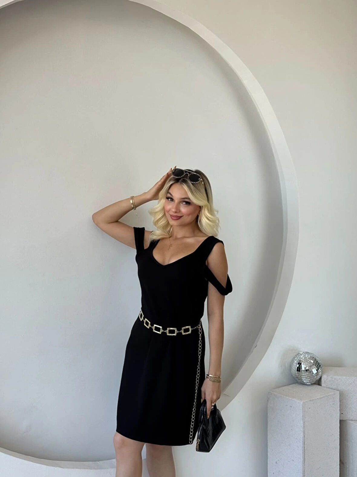 Kadın Askılı oğuk Omuz Detaylı odal Elbise