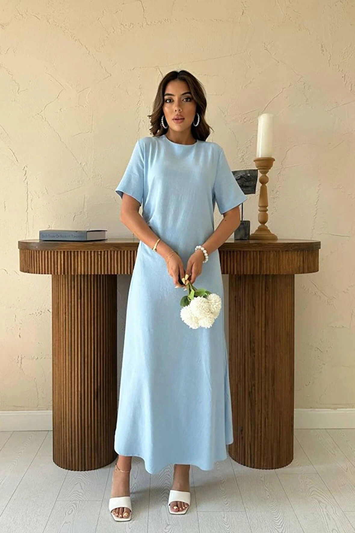 Bebe avi Pileli Bisiklet Yaka Elbise