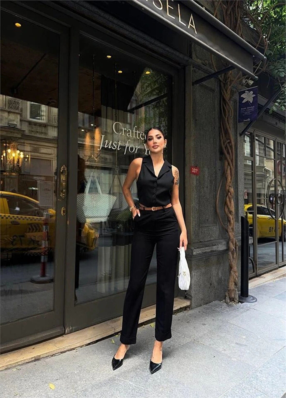 KETEN DUBE PAÇA DERİ TABA KEERİ PANTOON  iyah