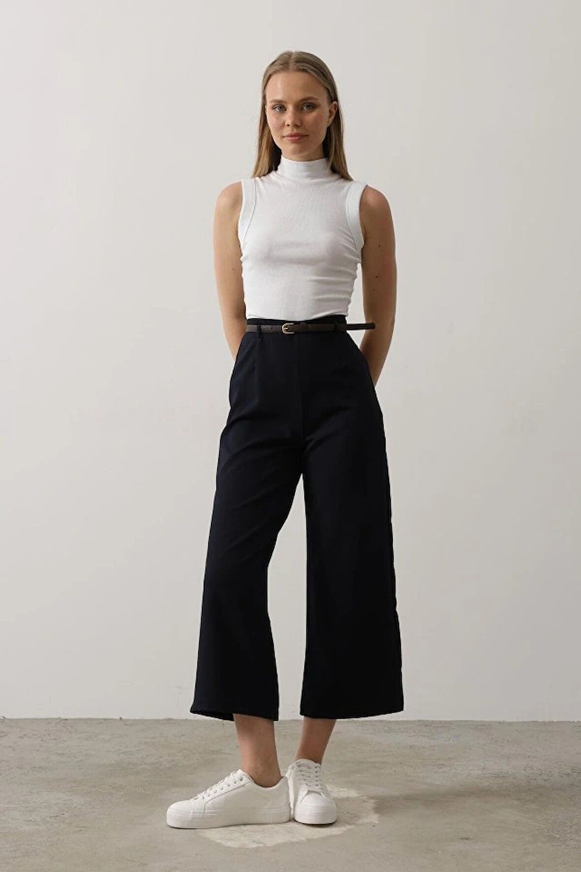 Kemer Pens Detaylı Pantolon  Lacivert