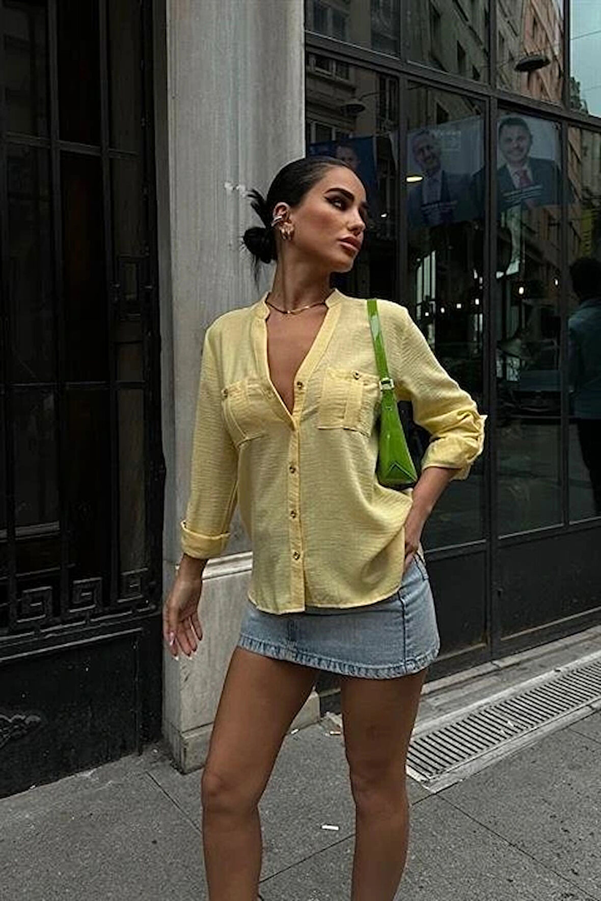 Poulina Flamlı Keten Gömlek 325708