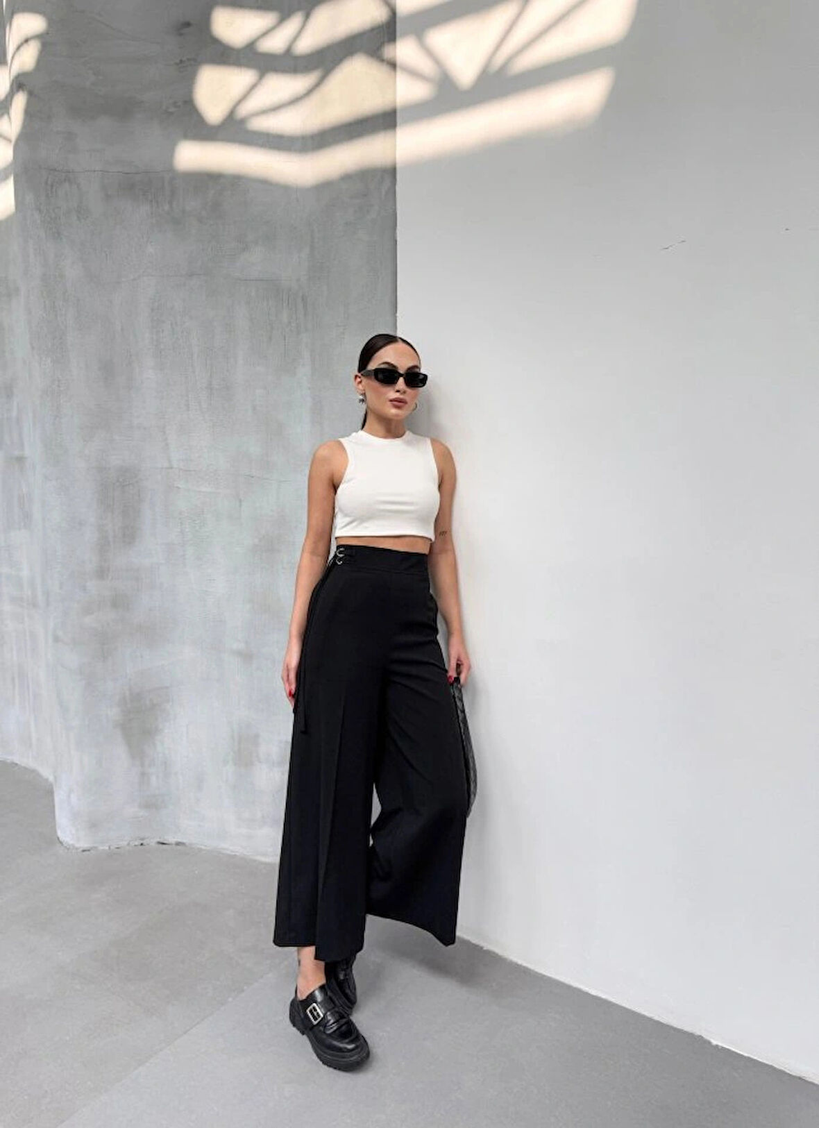 230 Gr Poly Viscose Full Lycra Metal Toka Aksesuarli Pantolon