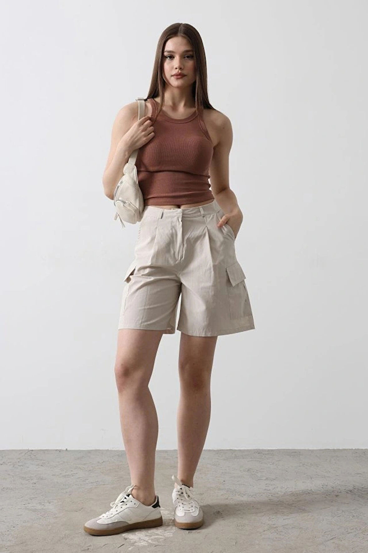 Cargo Cepli Şort  Taş