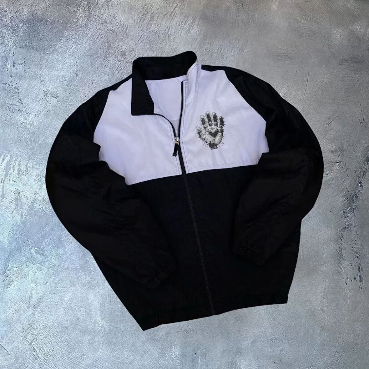 Unisex Uzun Kollu Paraşüt Kumaş Rüzgarlik  iyah