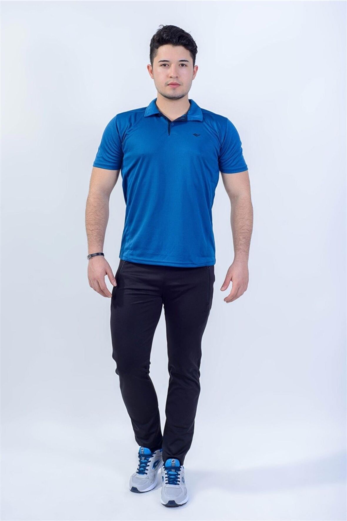 Crosstime Polo Yakalı - Erkek Indigo Likralı Spor T-shirt - 5017-10