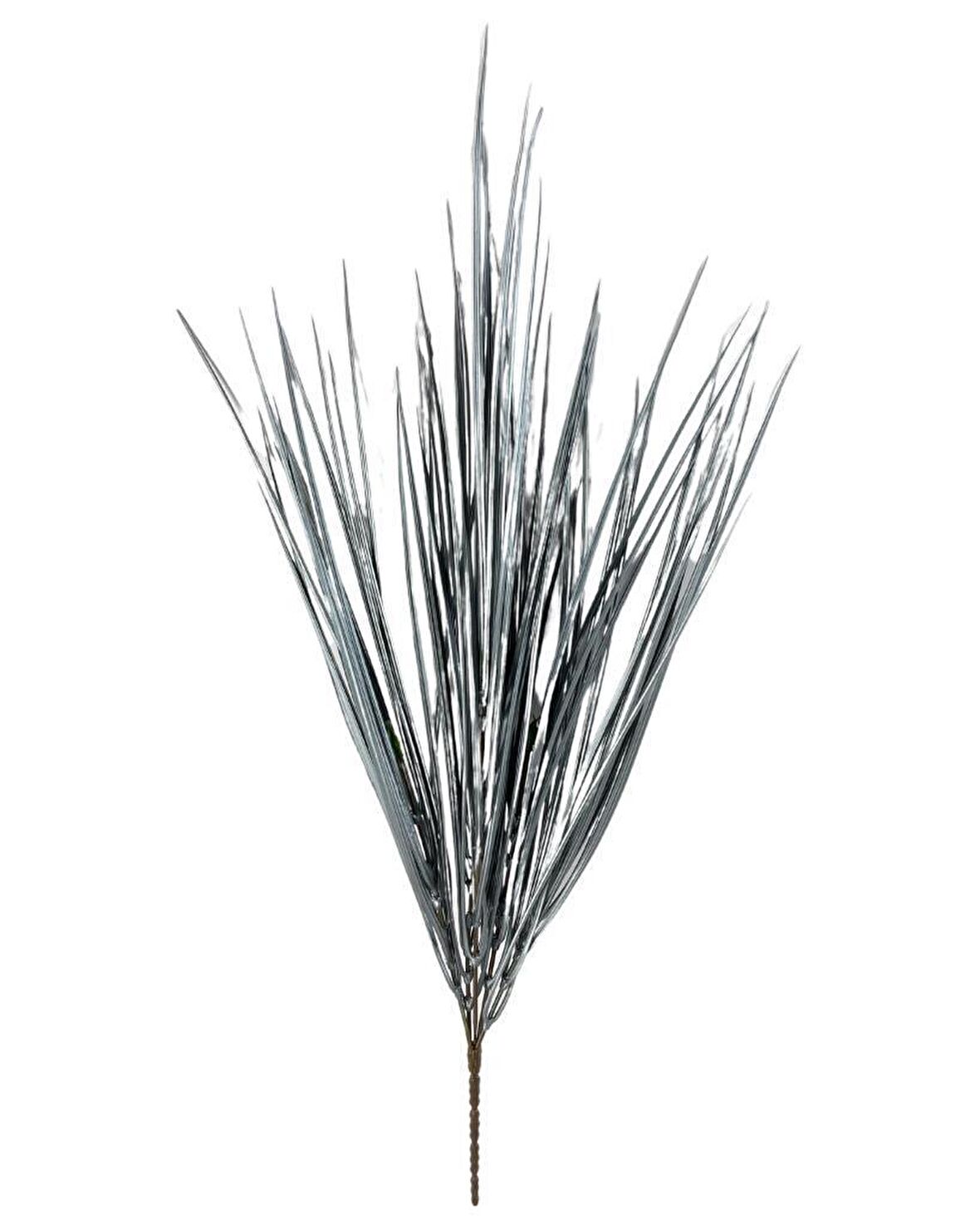 Yapay Çiçek Gümüş Renk Grass Saz 50cm Bitki Yapay Çiçek Dekor Çiçeği Uzun Ot