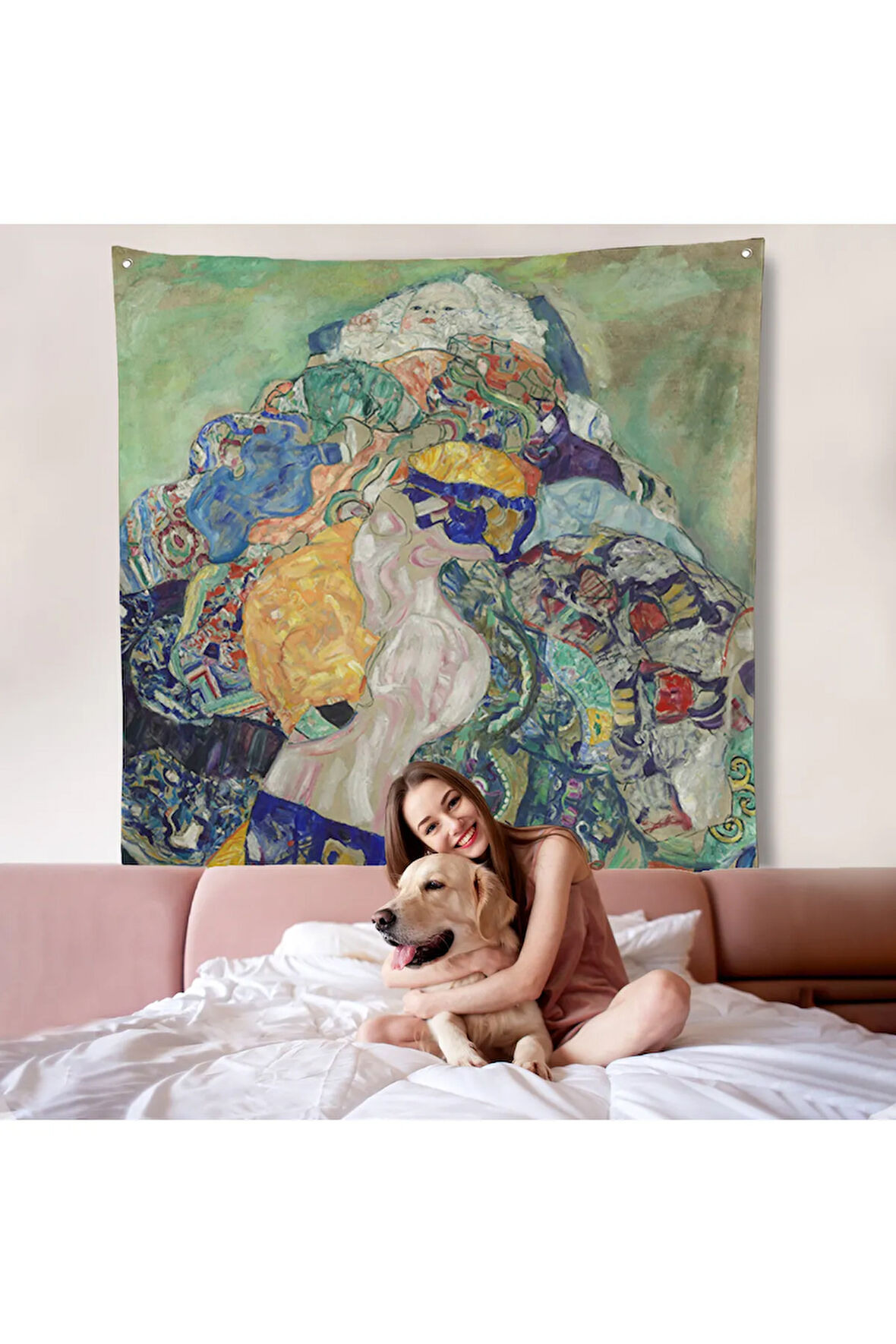 Gustav Klimt Baby Cradle - Bebek Beşiği Duvar Örtüsü-8313