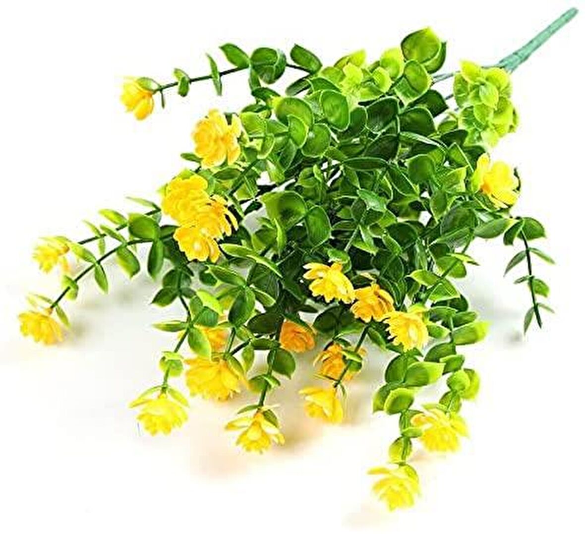 Yapay Çiçek SARI Mineli Şimşir Dekoratif Yapay Bitki