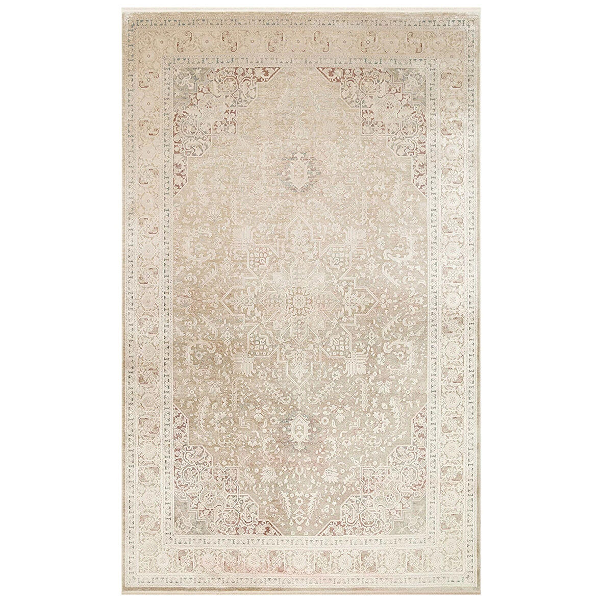 Eko Halı Babil BBL 02 Beige Eskitme Desenli Salon Halısı
